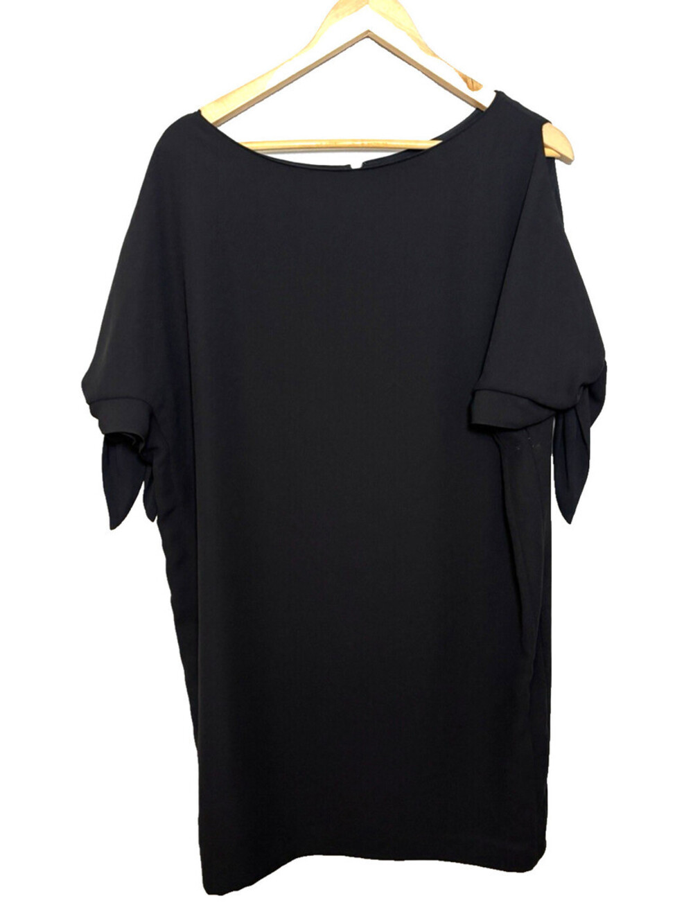 Vince Camuto Black Dress Lined Cold Shoulder,shore Sleeve,Open Arm Size 12